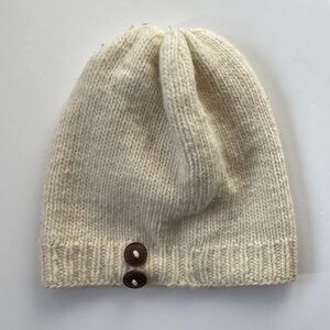 Laundromat cream neutral wool slouchy hat beanie
